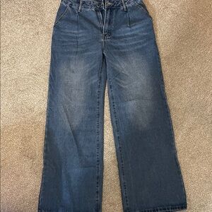 Dark Blue Wide Leg Women's Jeans